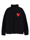 Chinti & Parker Breton Heart Roll-neck Sweater In Black