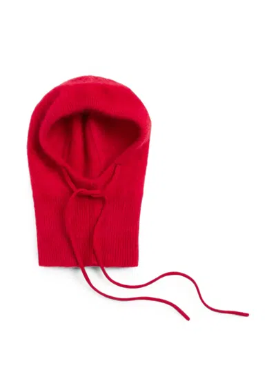 Chinti & Parker Brushed Drawstring Balaclava In Red