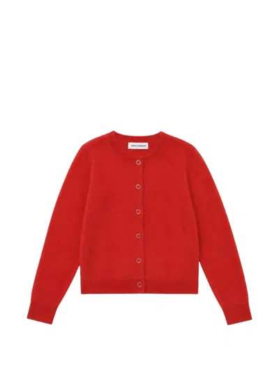Chinti & Parker Brushed-finish Cardigan In Red