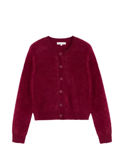 Chinti & Parker Brushed-finish Cashmere Cardigan In Burgundy
