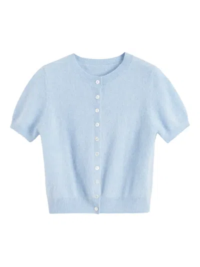 Chinti & Parker Gebürsteter Cardigan Mit Knopfverschluss In Blue