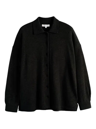 Chinti & Parker Button-up Knitted Shirt In Black