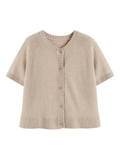 Chinti & Parker Button-up Long-sleeve Cardigan In Brown