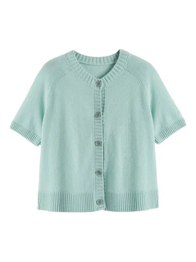 Chinti & Parker Button-up Short-sleeve Cardigan In Green