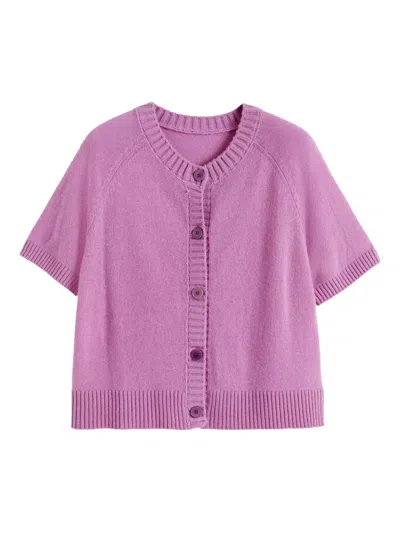 Chinti & Parker Button-up Short-sleeve Cardigan In Purple