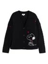 Chinti & Parker Wool Cashmere Snoopy Cable Cardigan In Black