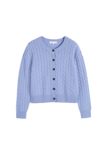 Chinti & Parker Cable-knit Cashmere Cardigan In Blue