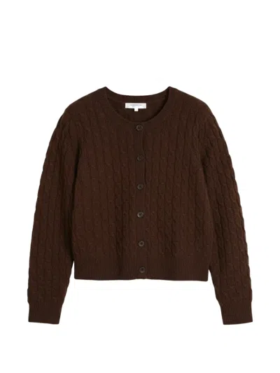 Chinti & Parker Cable-knit Cashmere Cardigan In Brown