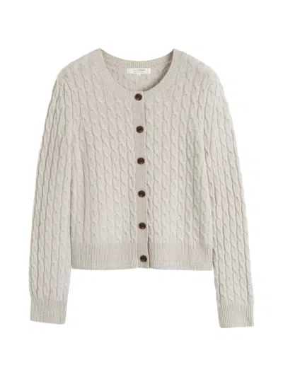 Chinti & Parker Cable-knit Cashmere Cardigan In Neutral