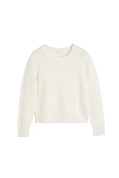 Chinti & Parker Cable-knit Cashmere Sweater In White