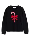 Chinti & Parker Candy-cane Sweater In Black