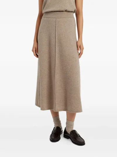 Chinti & Parker Cashmere-blend Skirt In Brown