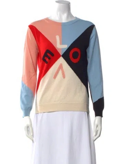 Pre-owned Chinti & Parker Cashmere Colorblock Pattern Sweater In Blue
