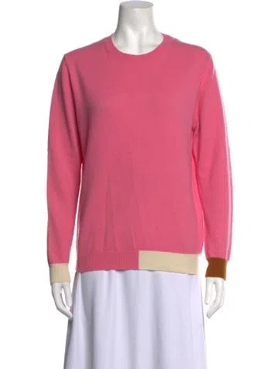 Pre-owned Chinti & Parker Cashmere Colorblock Pattern Sweater In Pink