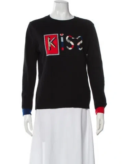Pre-owned Chinti & Parker Cashmere Graphic Print Sweater In Black