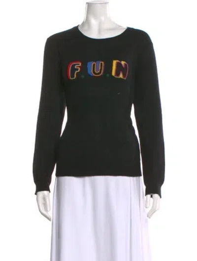 Pre-owned Chinti & Parker Cashmere Graphic Print Sweater In Black