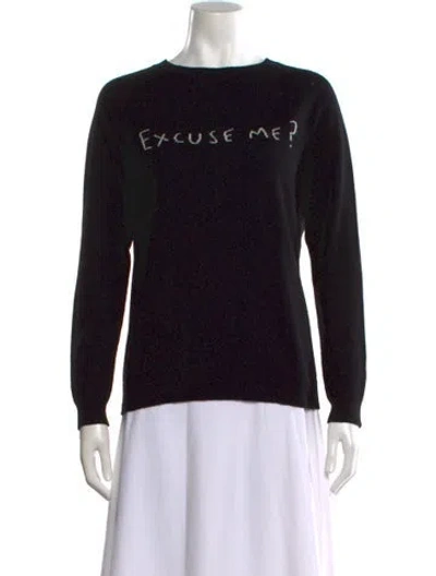 Pre-owned Chinti & Parker Cashmere Graphic Print Sweater In Black