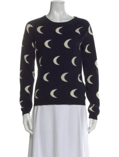 Pre-owned Chinti & Parker Cashmere Graphic Print Sweater In Blue