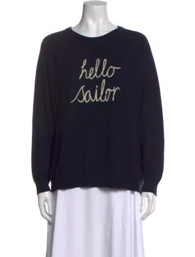 Pre-owned Chinti & Parker Cashmere Graphic Print Sweater In Blue
