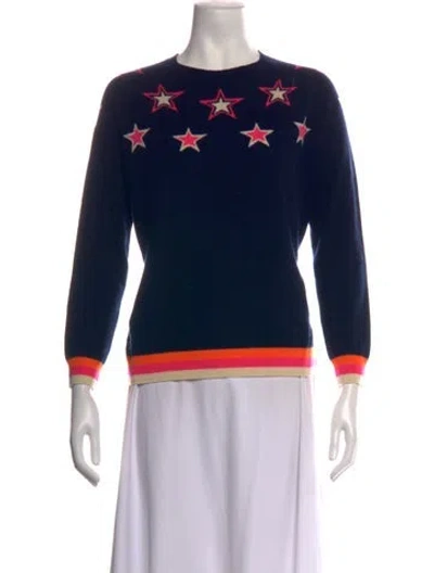 Pre-owned Chinti & Parker Cashmere Graphic Print Sweater In Blue