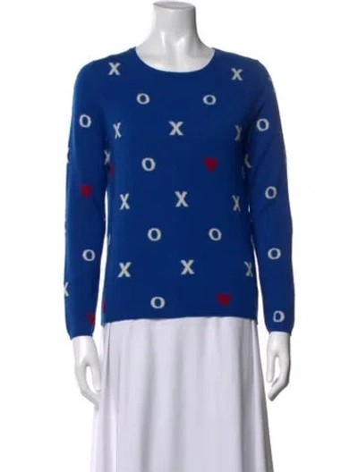 Pre-owned Chinti & Parker Cashmere Graphic Print Sweater In Blue