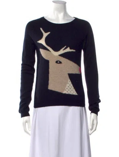 Pre-owned Chinti & Parker Cashmere Graphic Print Sweater In Blue