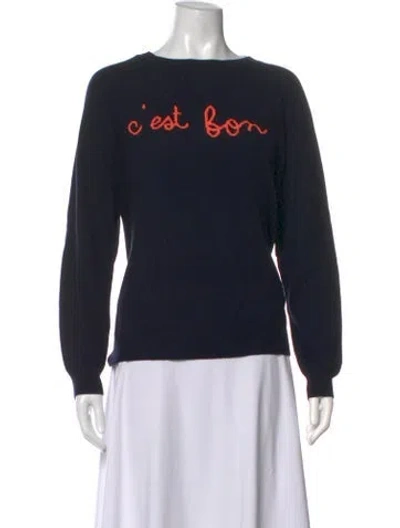 Pre-owned Chinti & Parker Cashmere Graphic Print Sweater In Blue