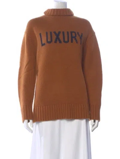 Pre-owned Chinti & Parker Cashmere Graphic Print Sweater In Brown