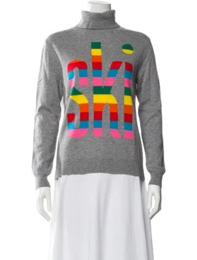 Pre-owned Chinti & Parker Cashmere Graphic Print Sweater In Gray