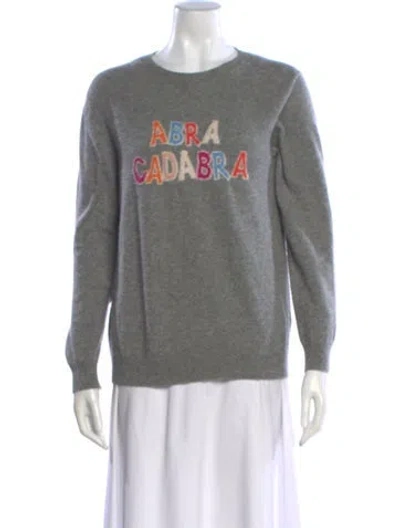 Pre-owned Chinti & Parker Cashmere Graphic Print Sweater In Gray