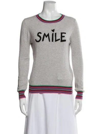 Pre-owned Chinti & Parker Cashmere Graphic Print Sweater In Gray