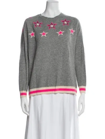 Pre-owned Chinti & Parker Cashmere Graphic Print Sweater In Gray