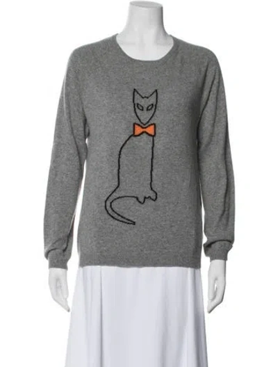 Pre-owned Chinti & Parker Cashmere Graphic Print Sweater In Gray