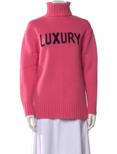 Pre-owned Chinti & Parker Cashmere Graphic Print Sweater In Pink