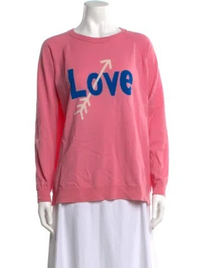 Pre-owned Chinti & Parker Cashmere Graphic Print Sweater In Pink