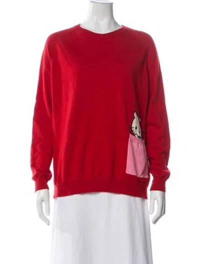 Pre-owned Chinti & Parker Cashmere Graphic Print Sweater In Red