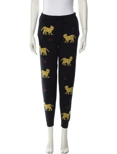 Pre-owned Chinti & Parker Cashmere Graphic Print Sweatpants In Black