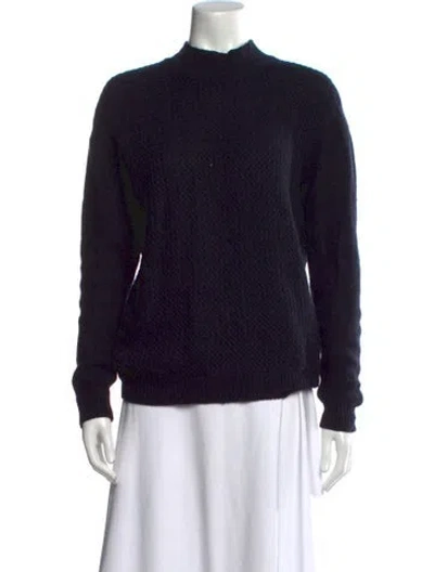 Pre-owned Chinti & Parker Cashmere Mock Neck Sweater In Blue