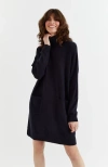 Chinti & Parker Cashmere Rollneck Dress In Blue