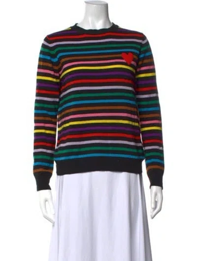 Pre-owned Chinti & Parker Cashmere Striped Sweater In Black