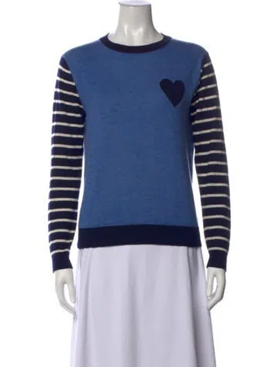 Pre-owned Chinti & Parker Cashmere Striped Sweater In Blue