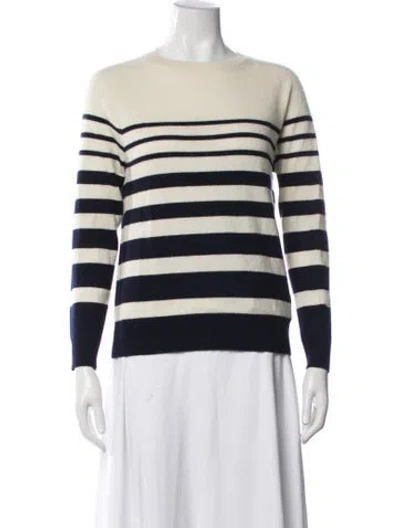 Pre-owned Chinti & Parker Cashmere Striped Sweater In Blue/white