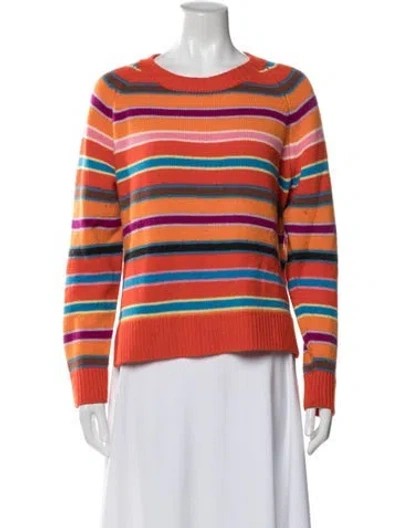 Pre-owned Chinti & Parker Cashmere Striped Sweater In Orange