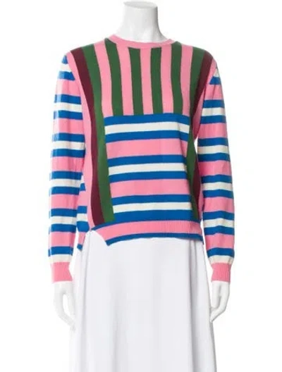 Pre-owned Chinti & Parker Cashmere Striped Sweater In Pink