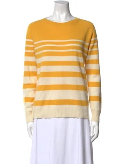Pre-owned Chinti & Parker Cashmere Striped Sweater In Yellow