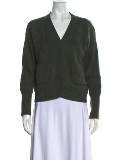 Pre-owned Chinti & Parker Cashmere V-neck Sweater In Green