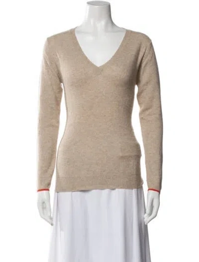 Pre-owned Chinti & Parker Cashmere V-neck Sweater In Neutral