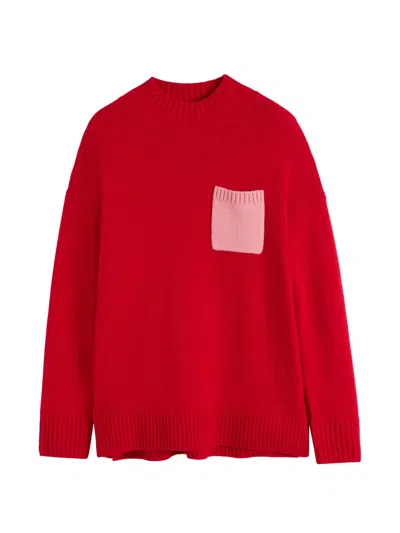 Chinti & Parker Chest-pocket Sweater In Red