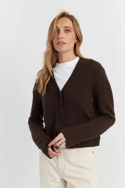 Chinti & Parker Chocolate Pure Cashmere Cardigan In Brown