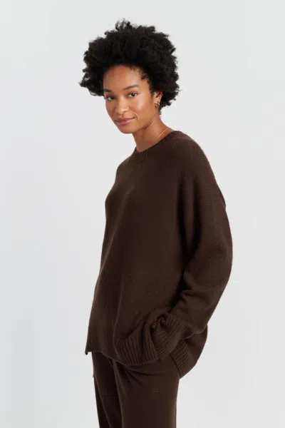 Chinti & Parker Chocolate Pure Cashmere Crew Neck Sweater In Brown